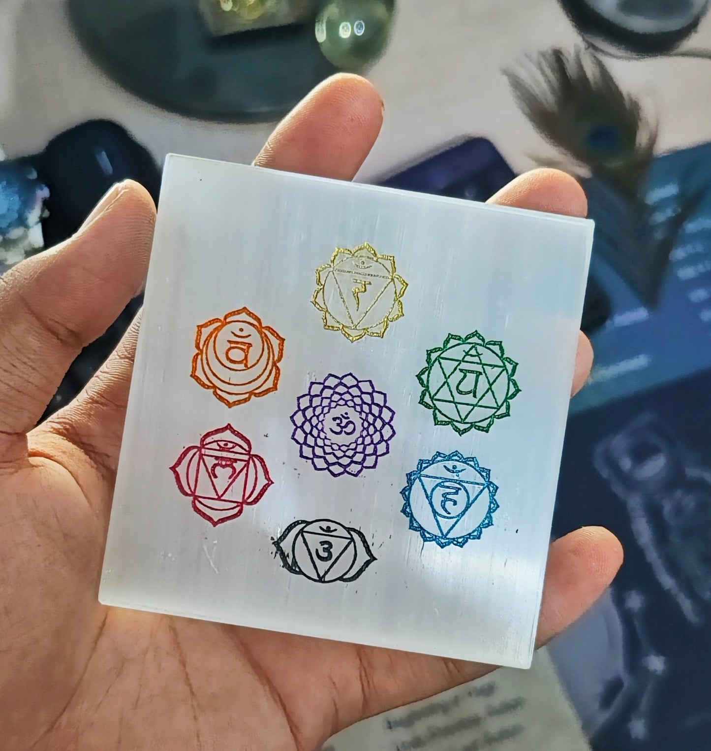 Selenite plate, 7 Chakra